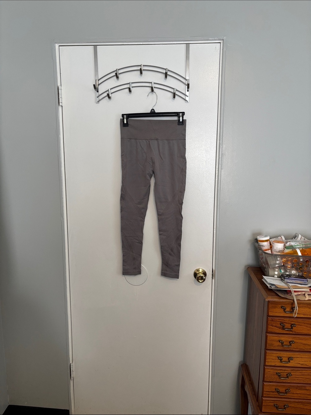 Girls' High-Waist Active Leggings in Gray